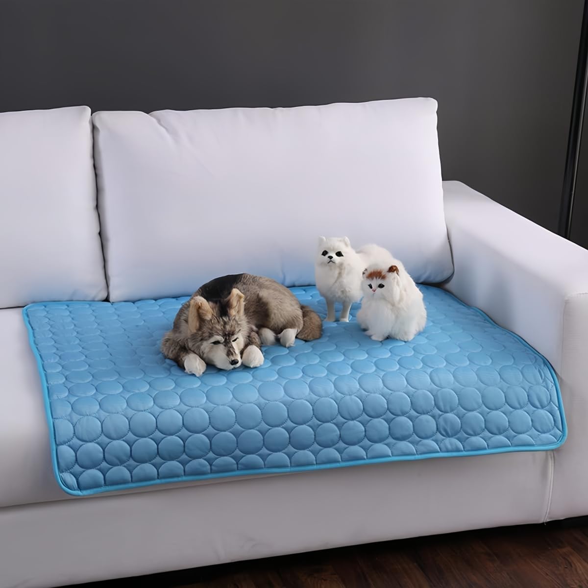 Tappetino Refrigerante Autoraffreddante per Cani e Gatti, Lavabile per Animali Domestici - Blu, 50x60cm