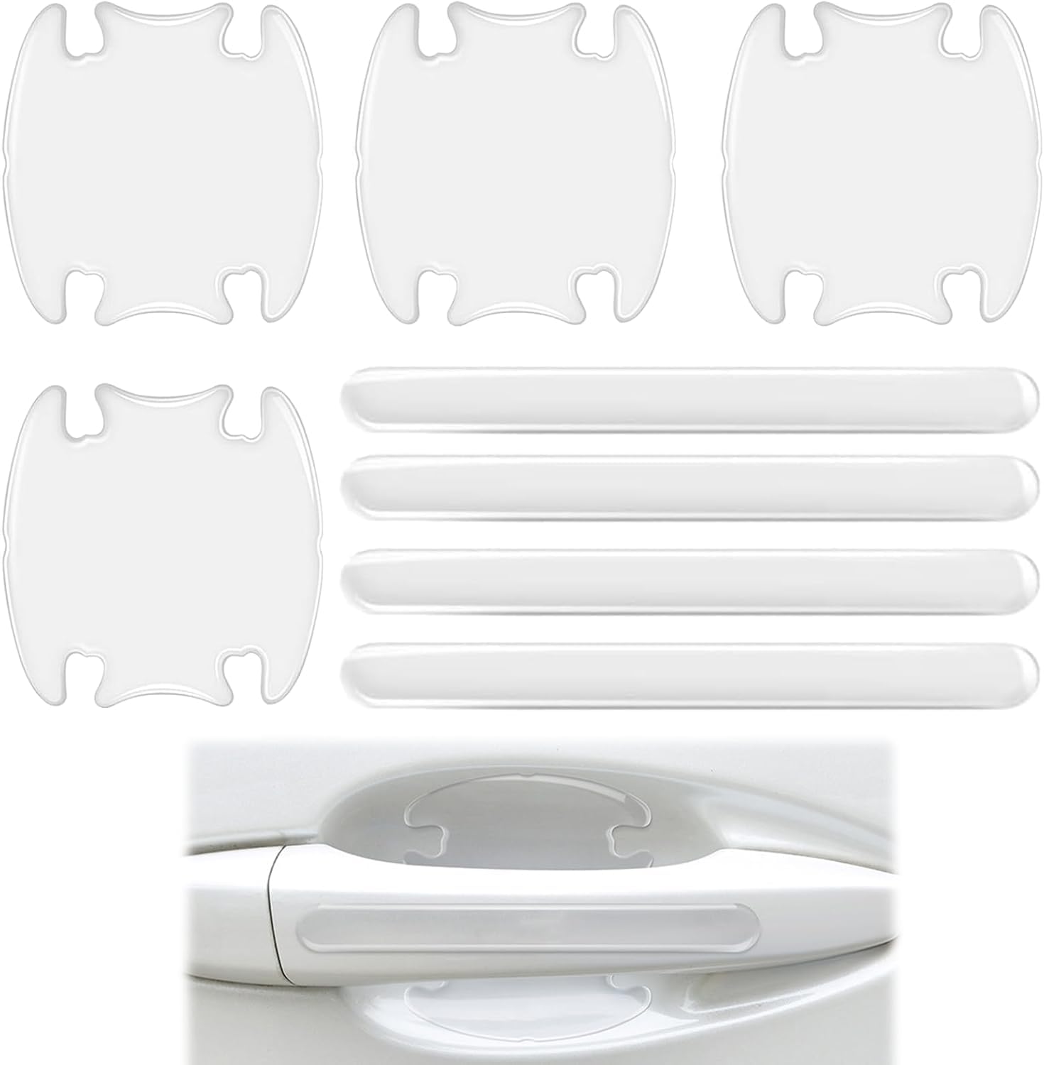 VAPORVERSE 8 PCS Car Door Handle Sticker for Cupra Terramar VZ 1.5 eHybrid 2024 2025+, Flexible Anti-Bumping Anti-Scratch Protector, Self-Adhesive Scratch Collision Protection Guard,A