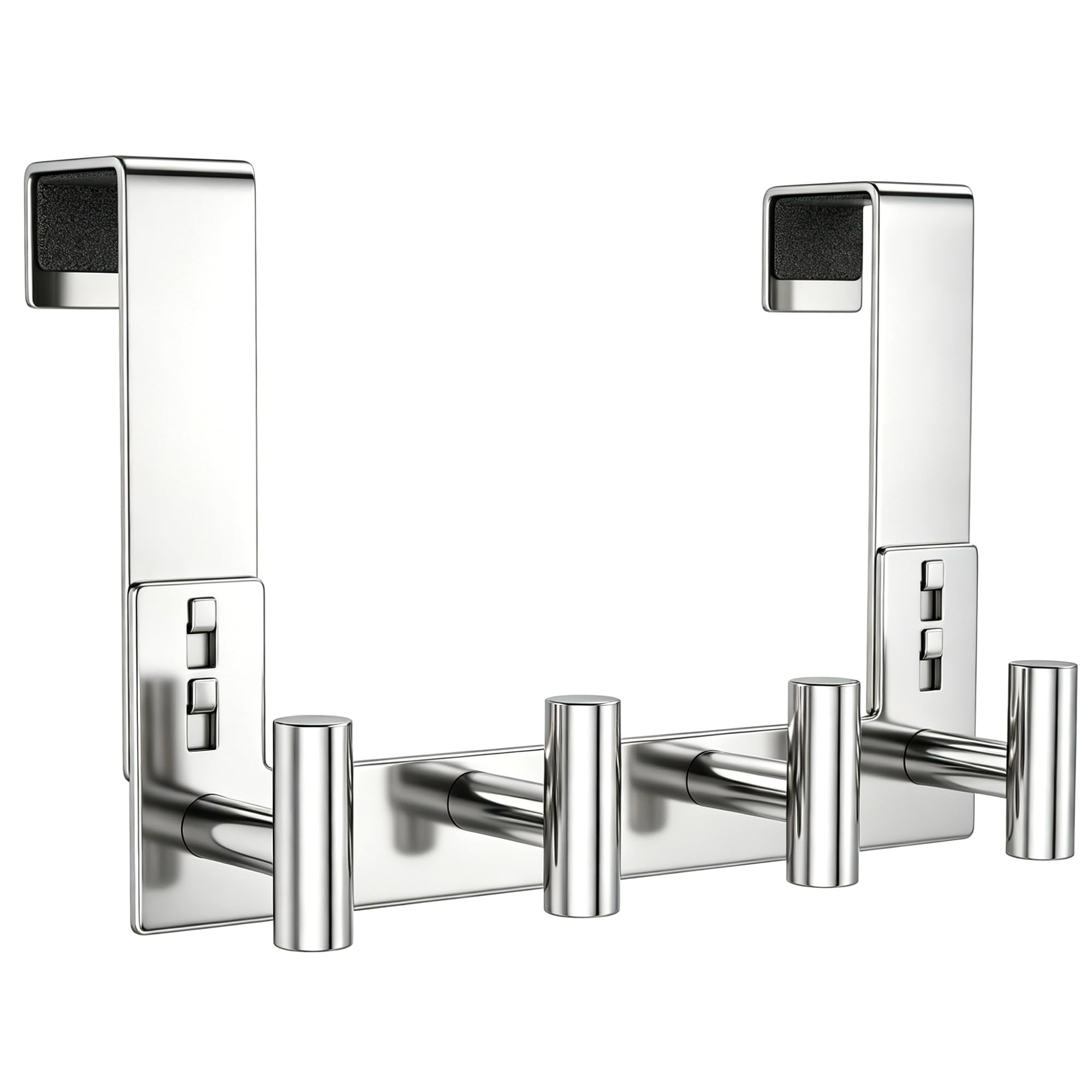 PMMASTO Door Hanger for 1-3/4 Inch Doors, Polished Silver- 4 Hooks, T Shape