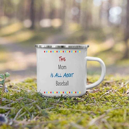 Miniatura 2 de Baseball Gifts for Mom, Christmas Present - That Base Belongs To Moms Quote on 12 Oz White Stainless Steel Camping Mug