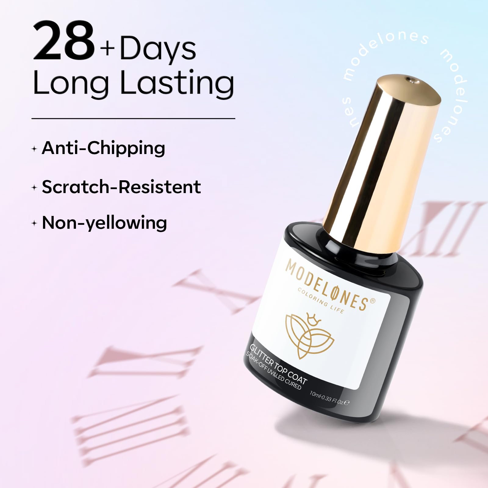 Modelones Top Coat Semi Permanent Magnétique, 9D Cat Eye Gel Vernis À Ongles Top Coat Vernis Gel 10ML No Wipe Finition Art Vernis Manucure Longue Durée
