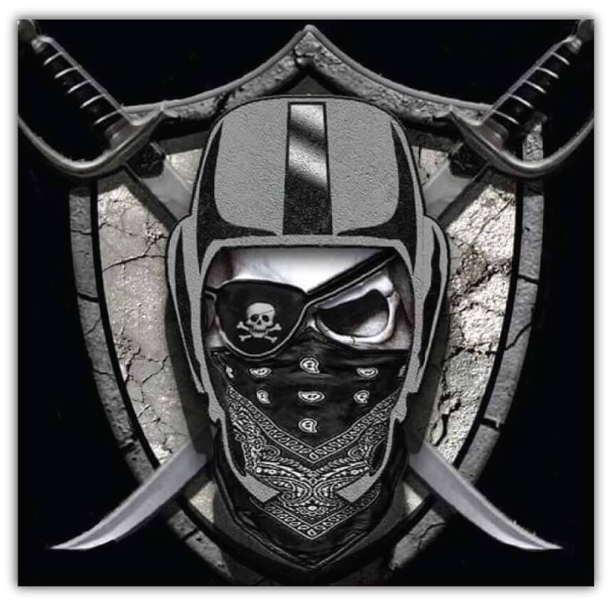RAIDERS ブラックキャップ シールドロゴ Raider Half Mask Full Size Football Helmet Decals | eBay