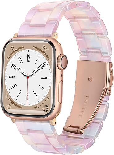 Miniatura 6 de Omter Correa de repuesto para Apple Watch de 1.929 in 1.772 in 1.732 in 1.654 in 1.614 in 1.575 in 1.496 in, correa de resina de moda para mujeres y