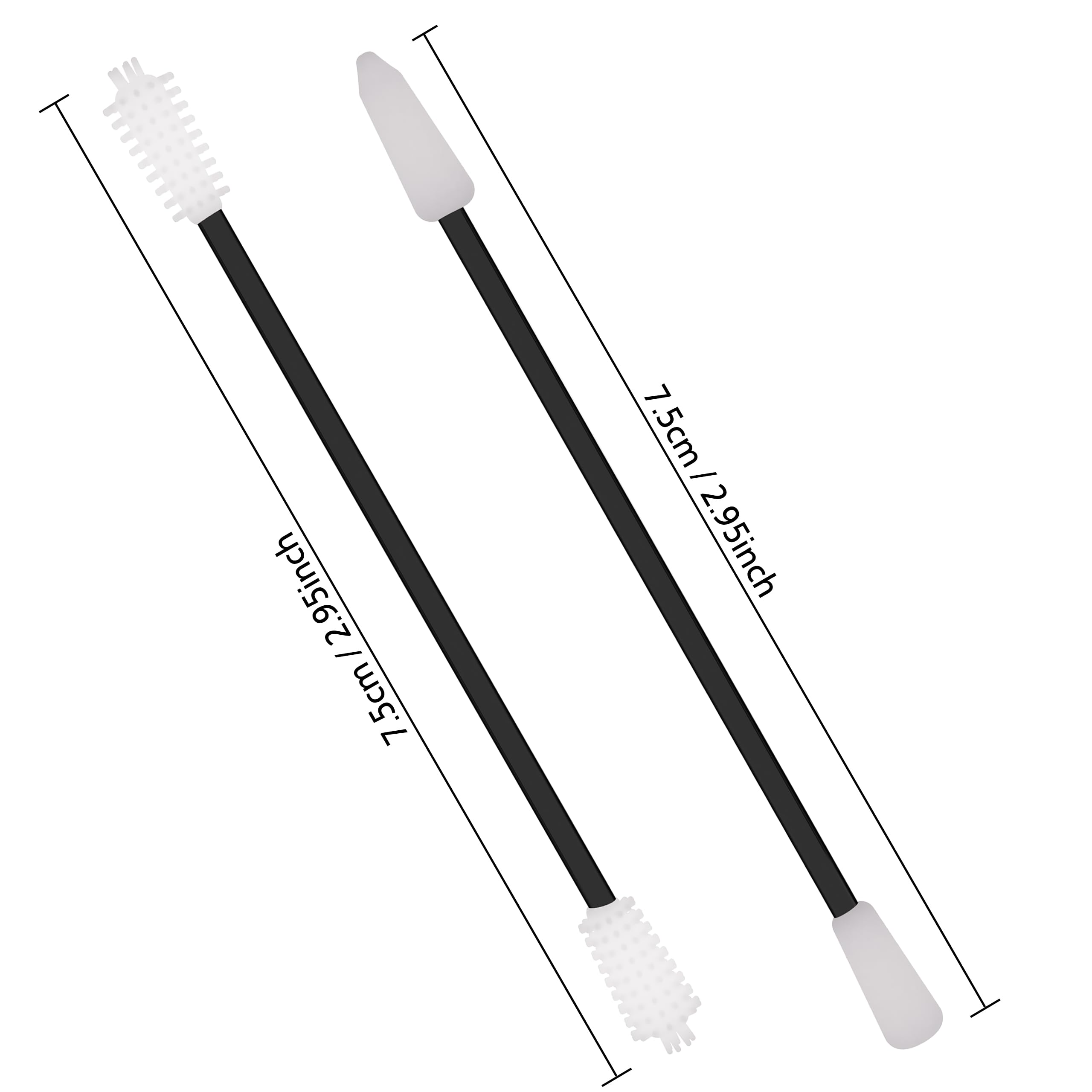 Lot de 2 cotons-tiges réutilisables en silicone des deux côtés respectueux de l'environnement en coton avec boîte de rangement