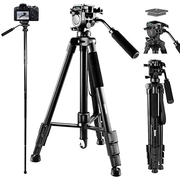 Amazon | Pynhoklm カメラ 三脚 ビデオカメラ 一脚可変式 三脚