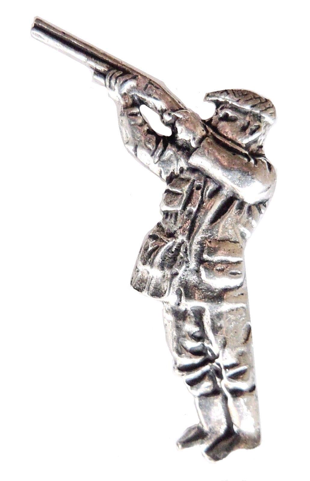Shotgun Shooter Countryside Pursuits Pin Badge - Hand Made in Cornwall, England in Solid Pewter