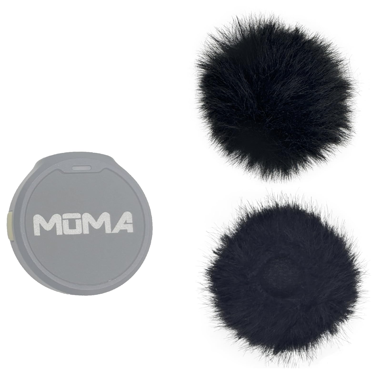 2-Pack Furry Deadcat Windscreens Fit for LARK MIX, Black Wind Muffler Covers for Noise Reduction, Windjammer for LARK MIX Lavalier Microphone
