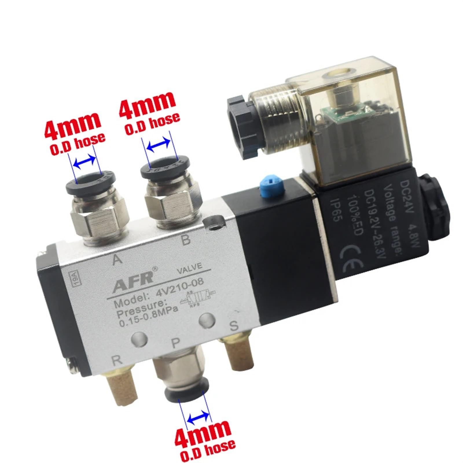 4V410-15 2 pozycje 5 sposobów 24 V 110 V 220 V 5 2 zawór pneumatyczny 12 V elektromagnetyczny zawór pneumatyczny elektryczny zawór magnetyczny (z mocowaniem 10 mm, AC380V)
