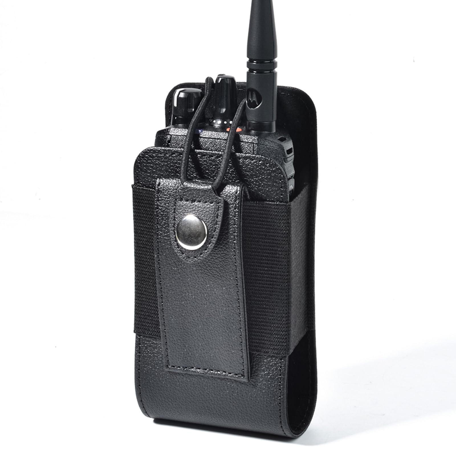 Custodia Walkie Talkie in Pelle per Cinturone, Gilet MOLLE Regolabile Polizia Compatibile con Motorola DP1400, DP4400, Baofeng, Hytera, Kenwood