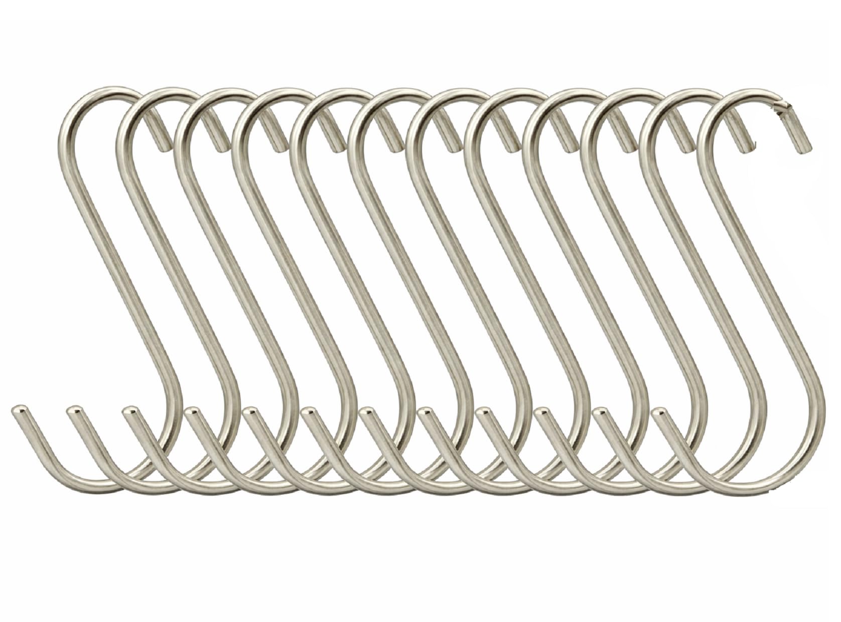 12 Pcs Stainless Steel Heavy Duty 4 mm S Shaped 4" inch S Hooks Hanger for Hanging Indoor/Outdoor Multiple uses(10 cm x 5 cm)
