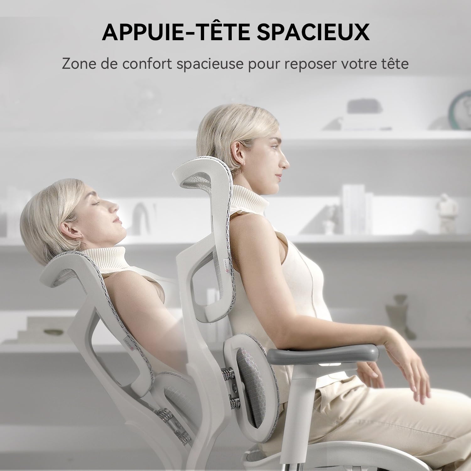 SIHOO Doro S100 Chaise de Bureau Ergonomique - avec Un Soutien Lombaire Dynamique Double, Dossier réglable sur 5 Niveaux, accoudoirs coordonnés en 4D, Angle d'inclinaison Maximal de 135 degrés, Blanc