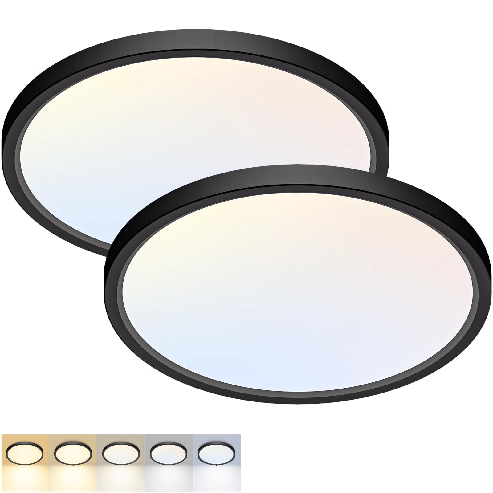 LED Flush Mount Ceiling Light with Adjustable Color - 12"
