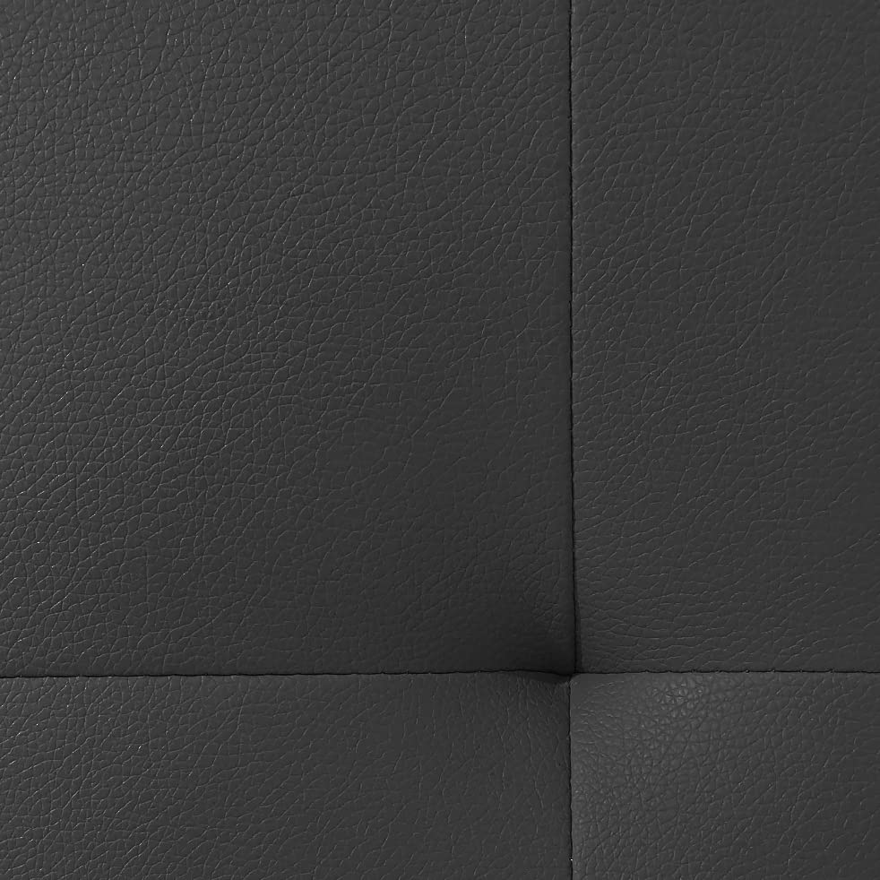 Meubletmoi Lit Double Noir 140 x 190 Qualité Excellium - Ligne élégante et épuré - tête de lit, Pieds et sommier intégrés - PANDOLA