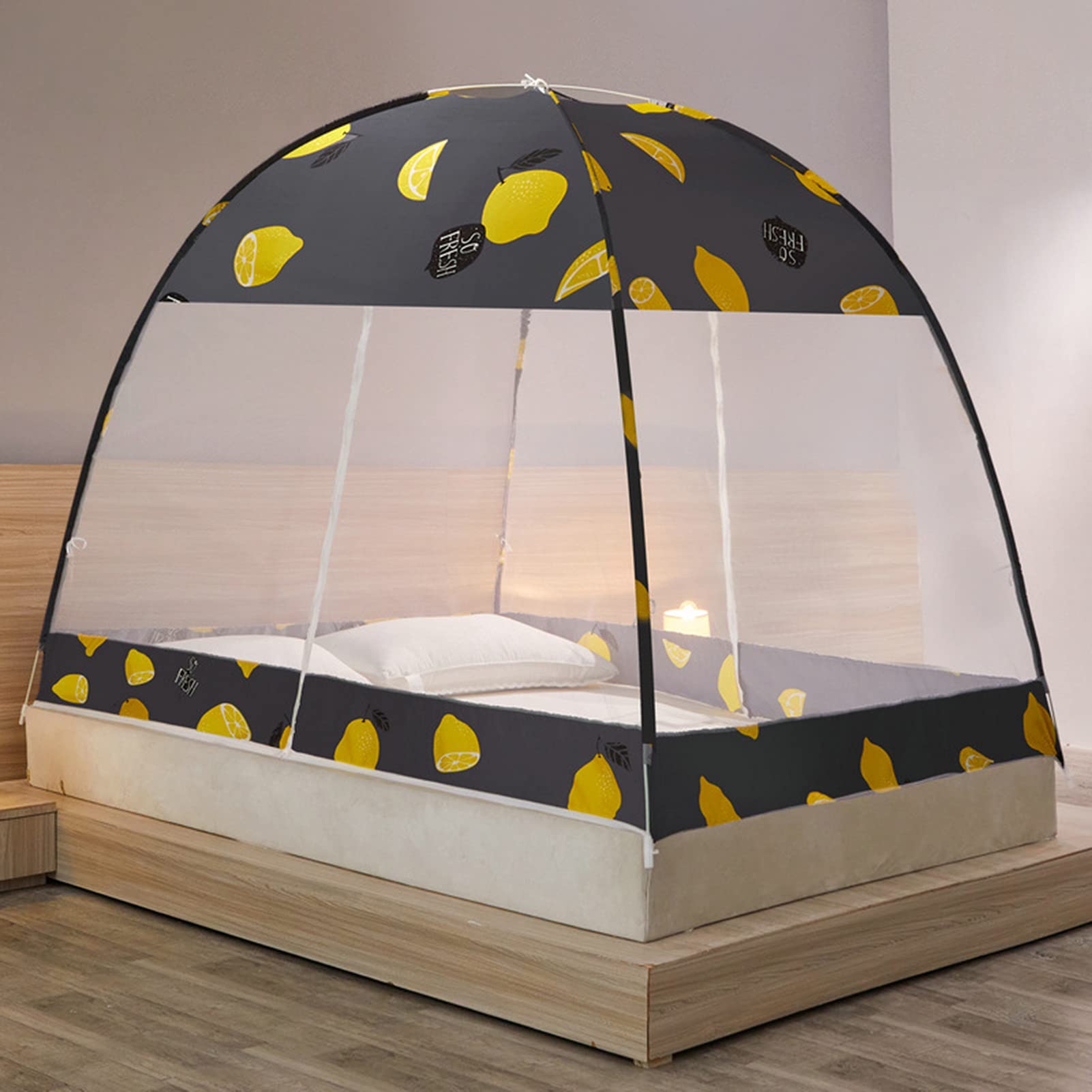 Tienda de campaña universal para cama de 1,8 m y mosquitera emergente plegable de limón 1