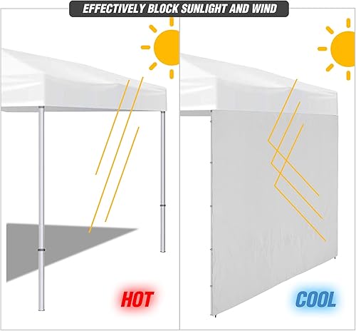 Miniatura 5 de REDCAMP Toldo instantáneo de 10 x 6.2 pies para toldo desplegable de 10 x 10 pies, paquete de 3 parasoles solares, color blanco