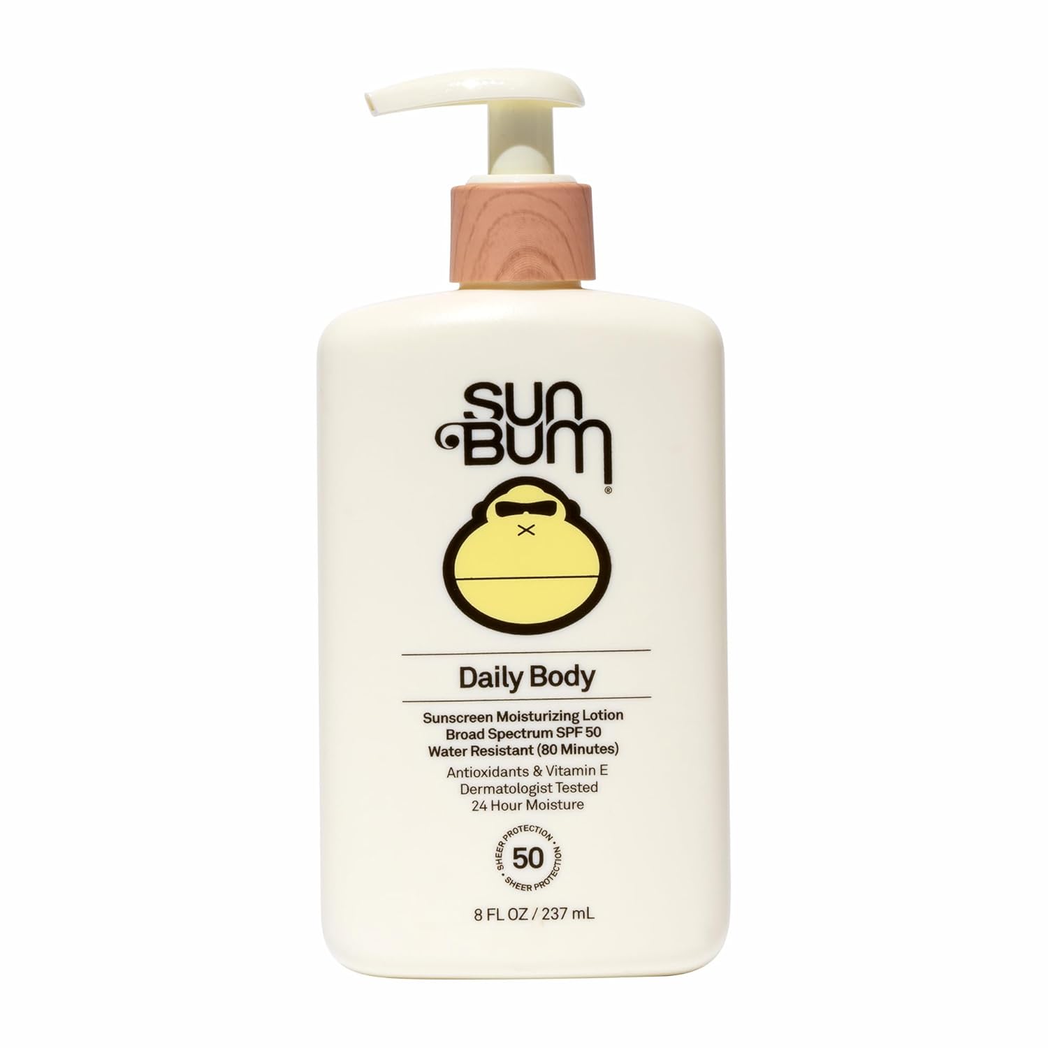 Sun Bum Daily SPF 50 Sunscreen Body Lotion – Broad Spectrum Moisturizing Sunscreen with Vitamin E – Vegan and Hawaii 104 Act Compliant (Without Octinoxate & Oxybenzone) – Dermatologist Tested – 8 oz