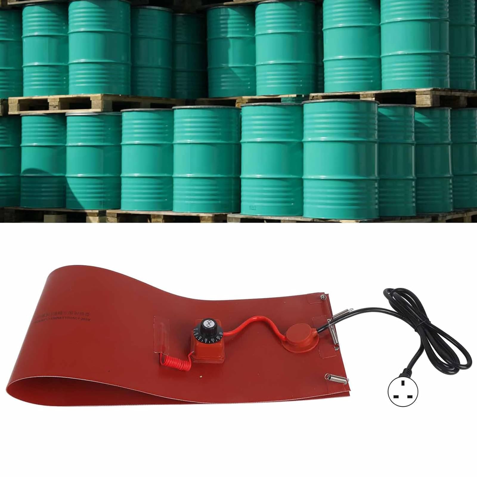 Grzałka bębna kubełkowego,Metalowe podgrzewacze bębna olejowego,Zewnętrzna gałka do łatwej regulacji,Ciepło 200 ° C, do kanistrów olejowych, rur, zbiorników na wodę