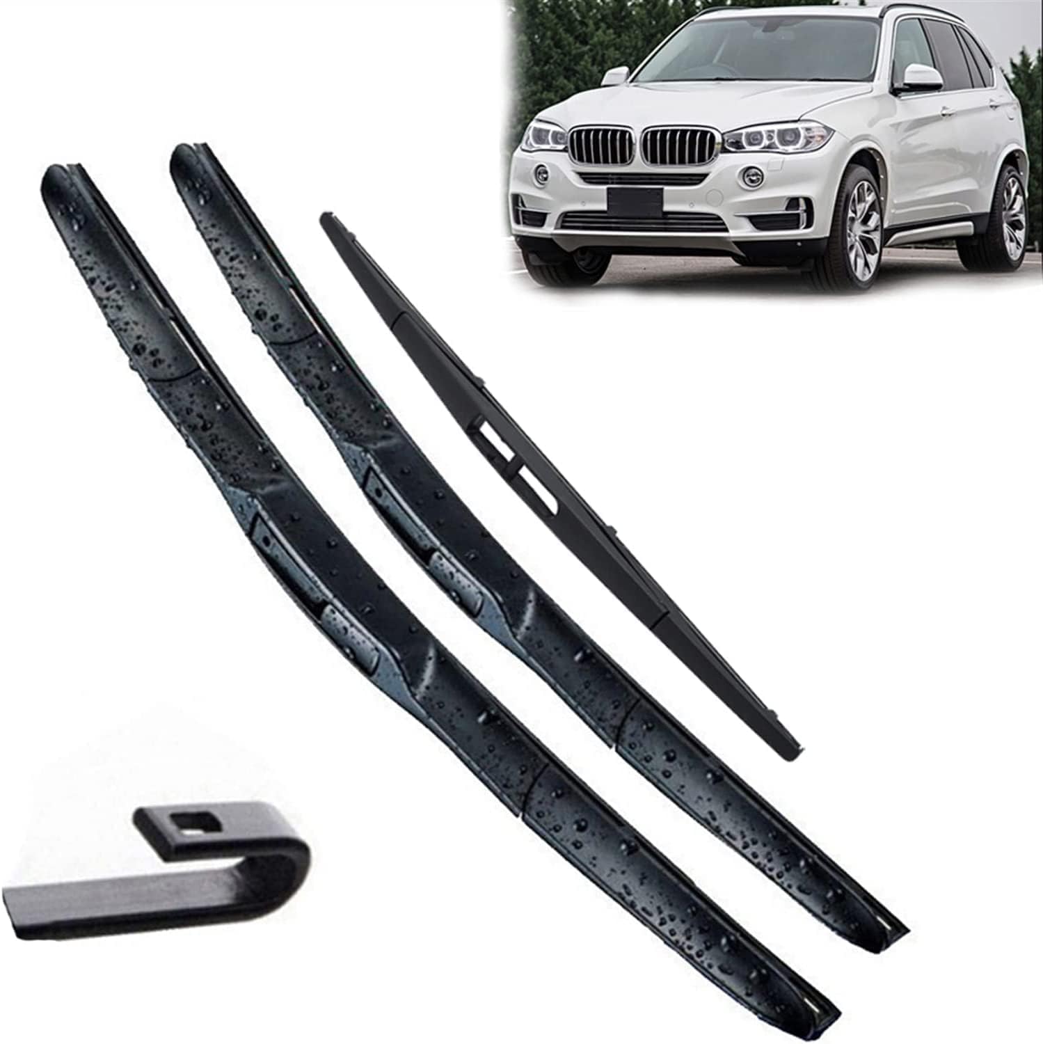 ZhangXD Front Windscreen Wipers For BMW X5 F15 2013-2018, Windshield Window Brush Front Wiper Blades All-Weather Replacement Set Easy Installation