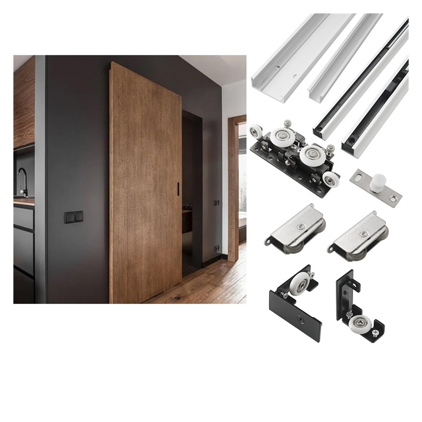 1.2-Meter Silent Concealed Sliding Door Track Hardware & Accessories,Smooth Gliding