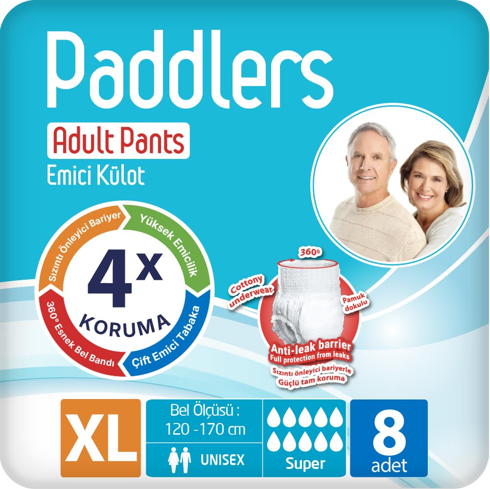 Paddlers Yetişkin Hasta Emici Külot Bez X-Large 8 Adet