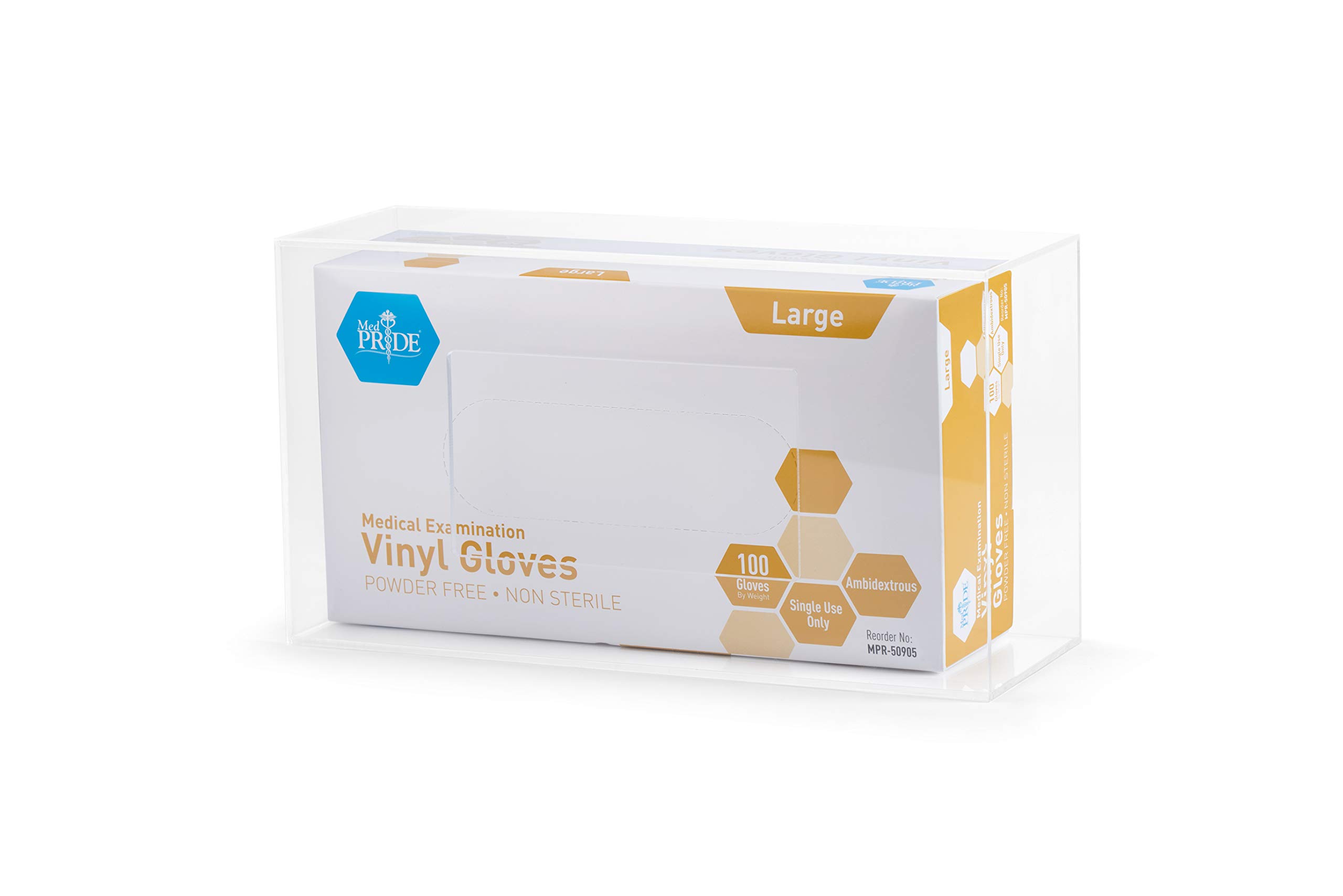 SimplyImagine Glove Box Holder Dispenser Single Side Loaded Clear Acrylic Rack for Medical