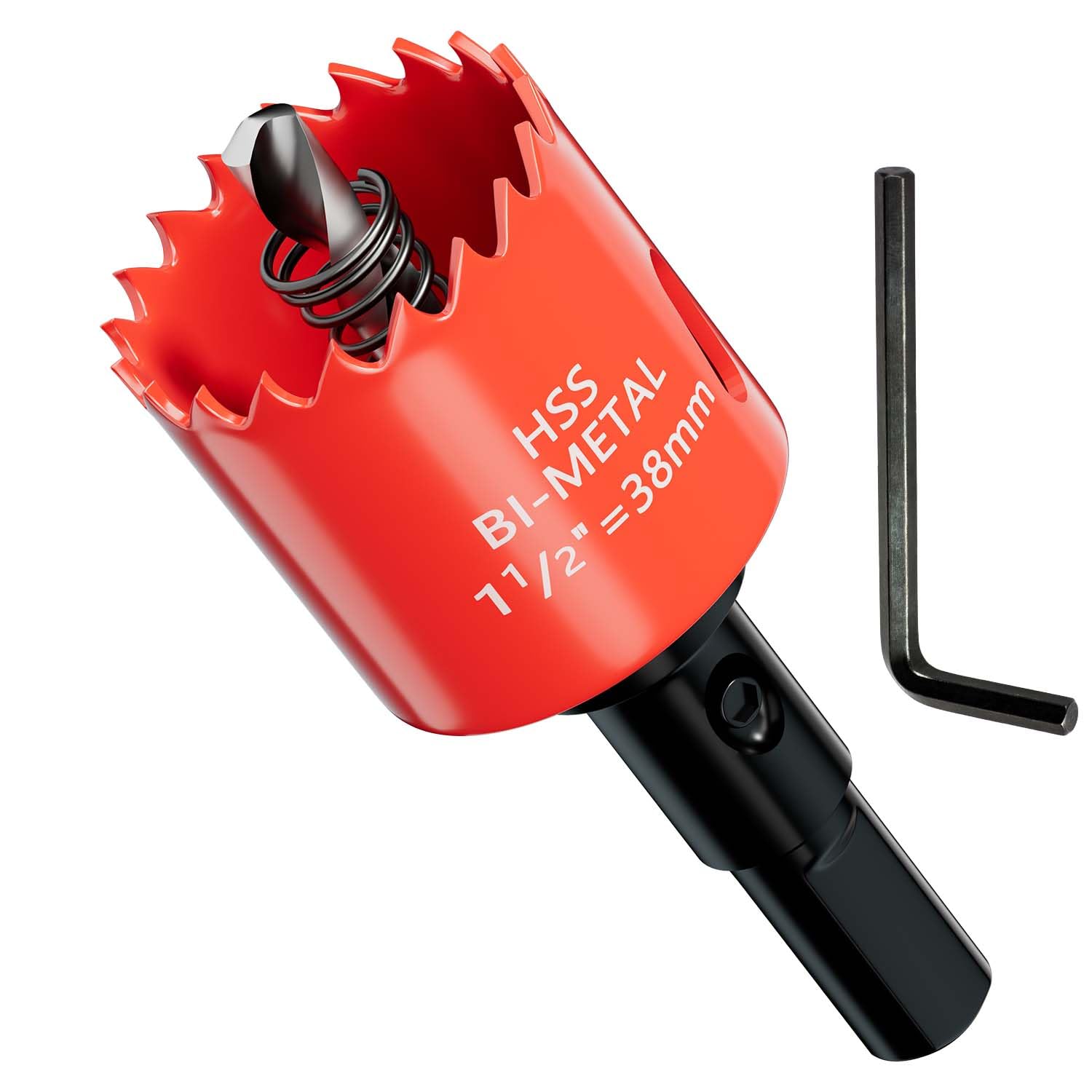 1-1/2 in. Bi-Metal Hole Saw Drill Bits - Versatile and Durable Hole Cutter for Wood, Plywood, Plaster Drywall, Ceiling, Plastic Pipe, PVC and Thin Metal - Includes Arbor & Pilot Bit (38mm)