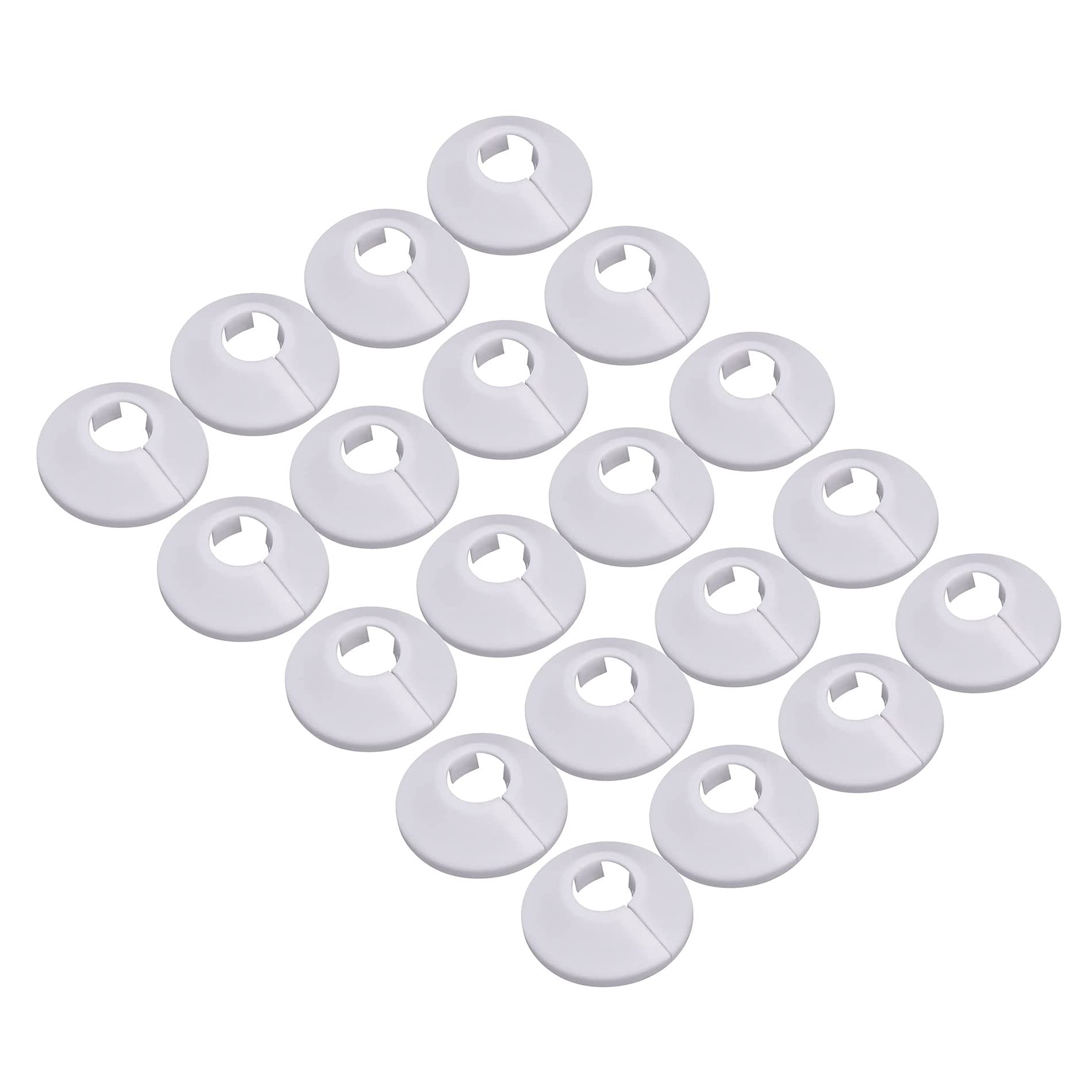 Hsthe Sea White 20 Pcs Plastic Radiator Pipe Covers Pipe Collars, Pipe Decoration Cover, Radiator Pipe Collars, Water Pipe Covers Fit For 16 Mm Diameter Pipe