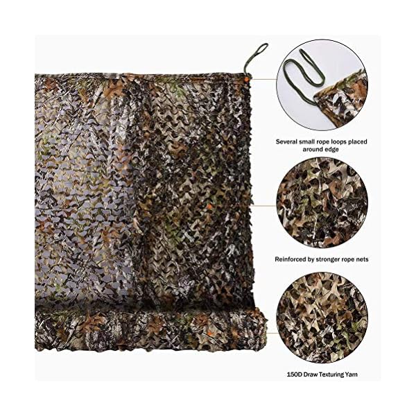 Tongcamo Tarnnetz Sonnenschutz Camouflage Netz 150D Polyester Gewebe für Sichtschutz Jagd Haus Garten Camping Party Netz… – Bild 5