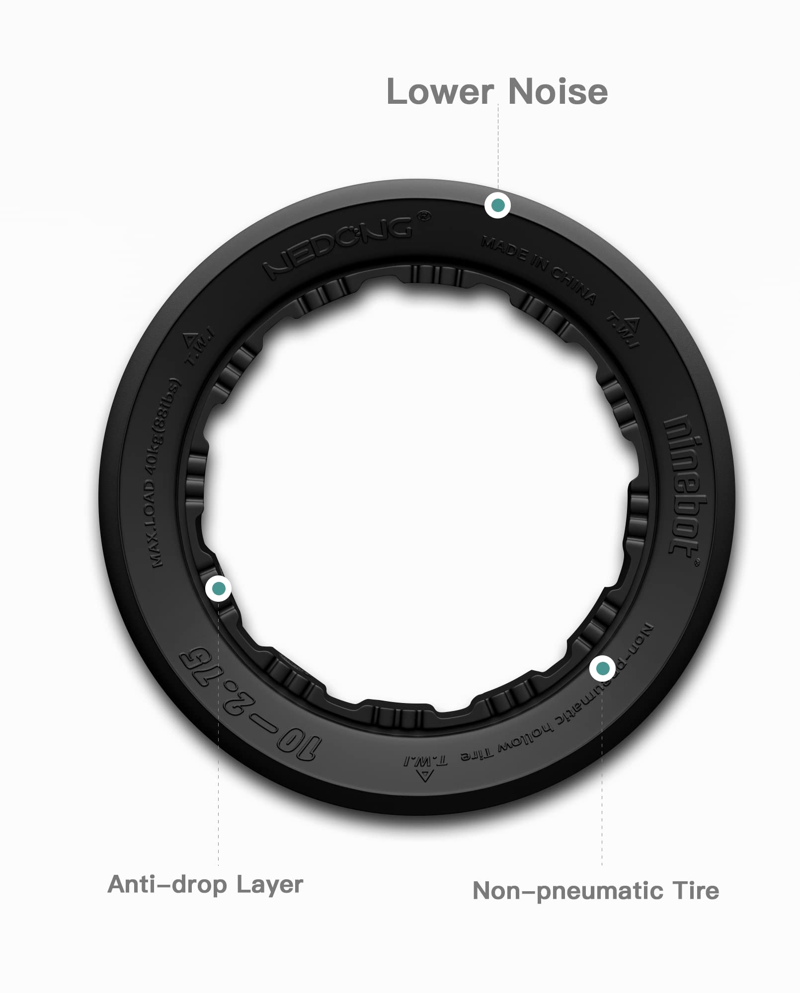 HulkGoo Quick Release Sports Drift Tires Gokart Rear Tire Replacements compatible with Ninebot by Segway S MAX/Gokart PRO/Gokart Kit(with Ninebot S Max),Go kart Kit Refit Parts Original Accessories