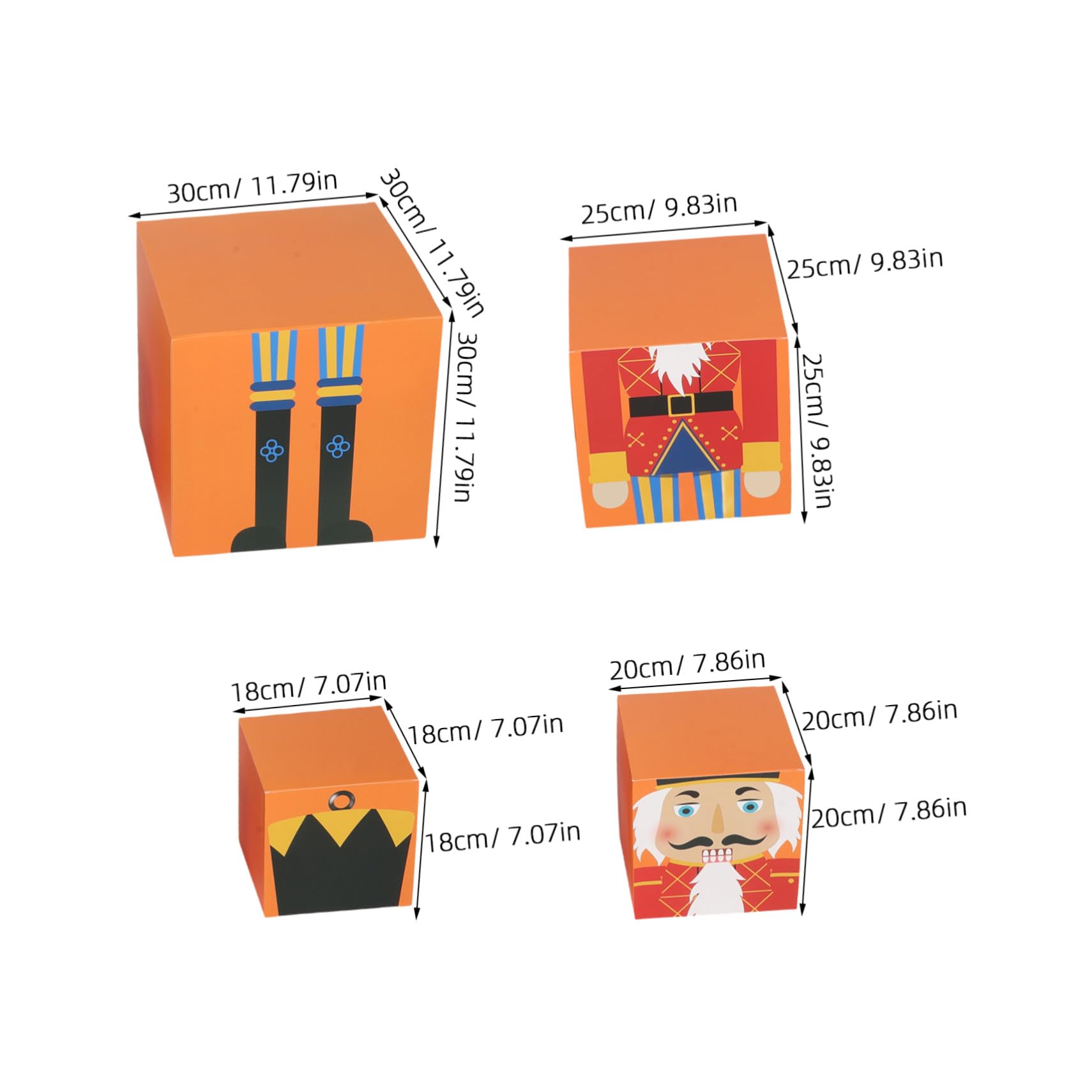 ELAYARD Set di Scatole Natalizie a Tema Fiabesco Design Multifunzionale in Carta Arancione, Comode da Trasportare, per Feste e Decorazioni Festive