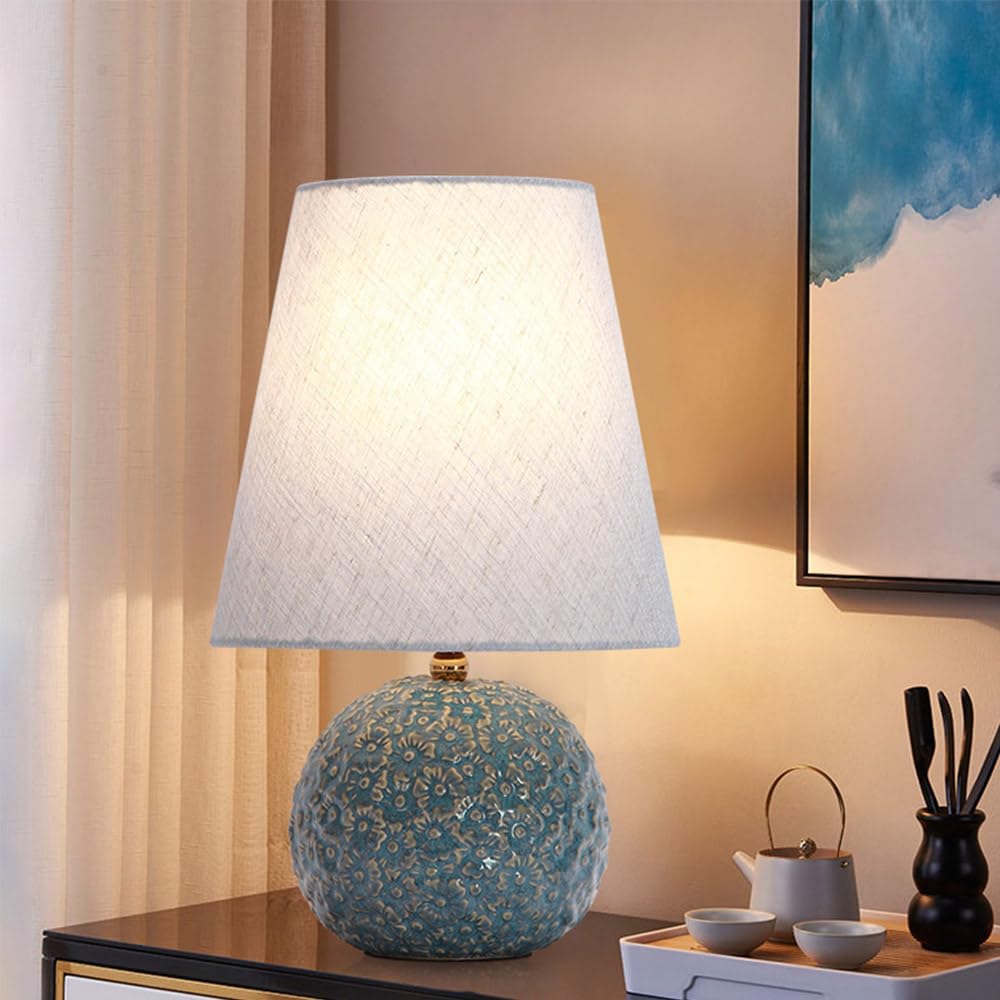 Mengjay E27 Lampada da Notte Lampada da Tavolo,Lampada da tavolo salotto lampada,Ceramica Lampada da scrivania Lampada da comodino per camera da letto soggiorno illuminazione decorativa (C)