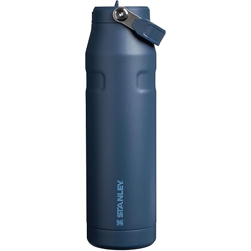 Stanley IceFlow Flip Straw 2.0 Water Bottle 36 OZ | Built-In Straw with Larger Opening | Lightweight & Leak-Resistant | Insulated Stainless Steel | BPA-Free | Navy