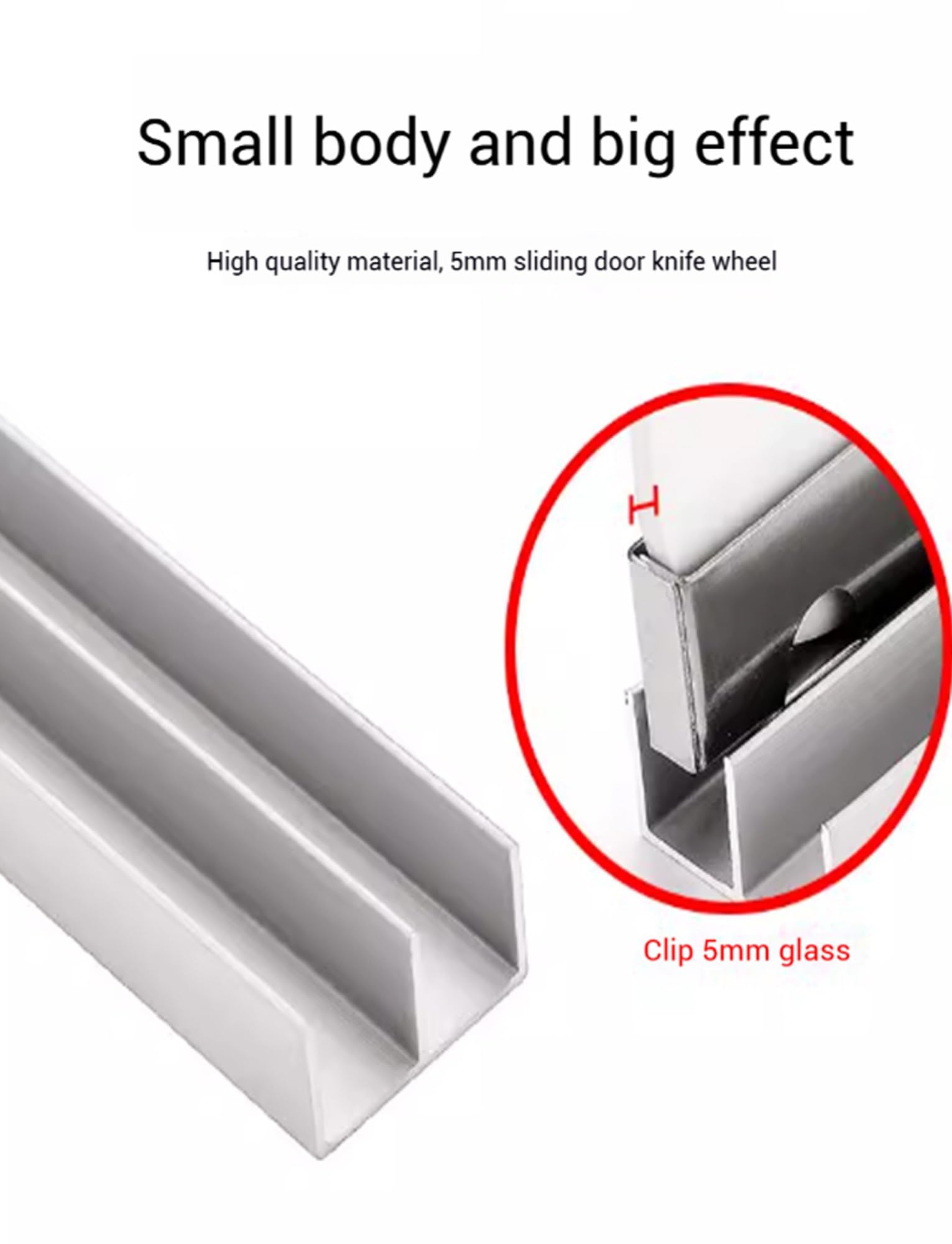 System prowadnic do szklanych drzwi przesuwnych, Zestaw prowadnic do drzwi przesuwnych ze stopu aluminium paneli szklanych i plastikowych, 50-120 cm(80cm)