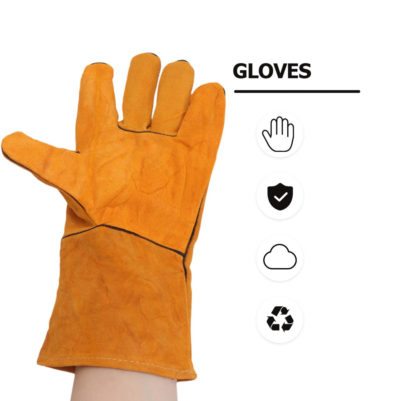 IWOWHERO Anti Bite Gloves for Pets Protective Training Gloves with Double-Layer Cowhide Skin Friendly and Bite Resistant 13.40 Inch for Safe Handling of Dogs Cats Birds and Reptiles - Image 3