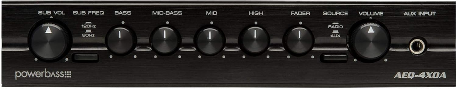 Powerbass AEQ-4XOA 1/2 Din 4 Band Preamp/Equalizer