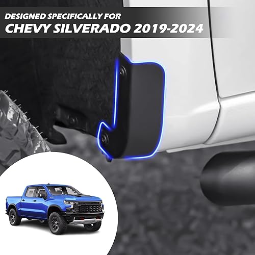 Miniatura 2 de Aleta de barro para Chevy Silverado 2019-2024, protectores de barro, compatibles con accesorios Chevrolet Silverado 1500 2019-2024
