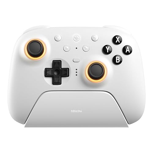 8Bitdo Ultimate 2 Bluetooth Controller for Switch/Switch 2 & Windows PC, Switch Pro Controller with TMR Joysticks, Switchable Hall Effect/Tactile Triggers, Vibration and Motion Control - White - Ultimate 2 Bluetooth - White
