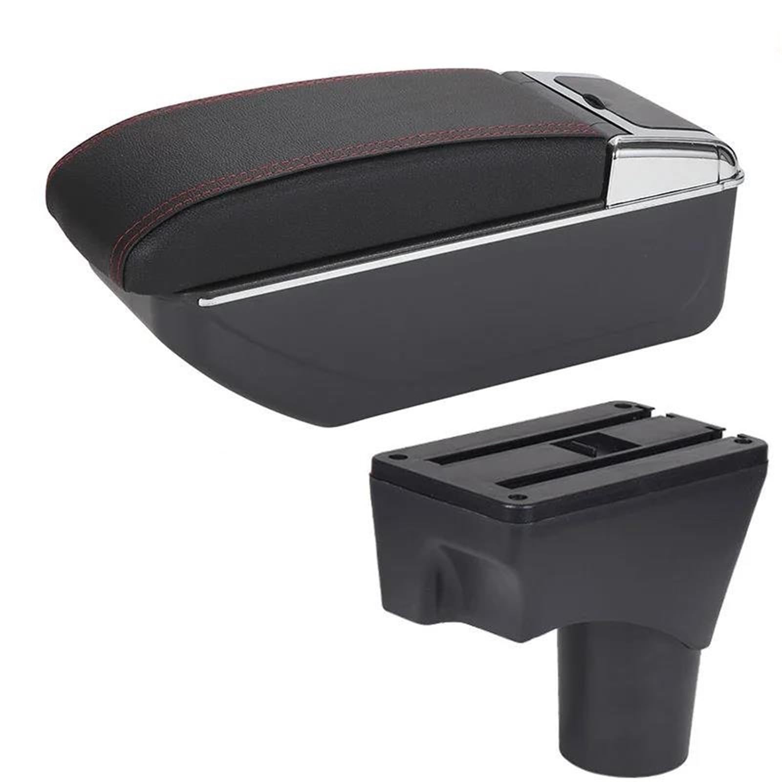 Accoudoir De Voiture Pour Nissan Pour Micra K13 Pour Sunny (2010-2022), Boîte Rangement, Pièces Rechange(D1 Black red)