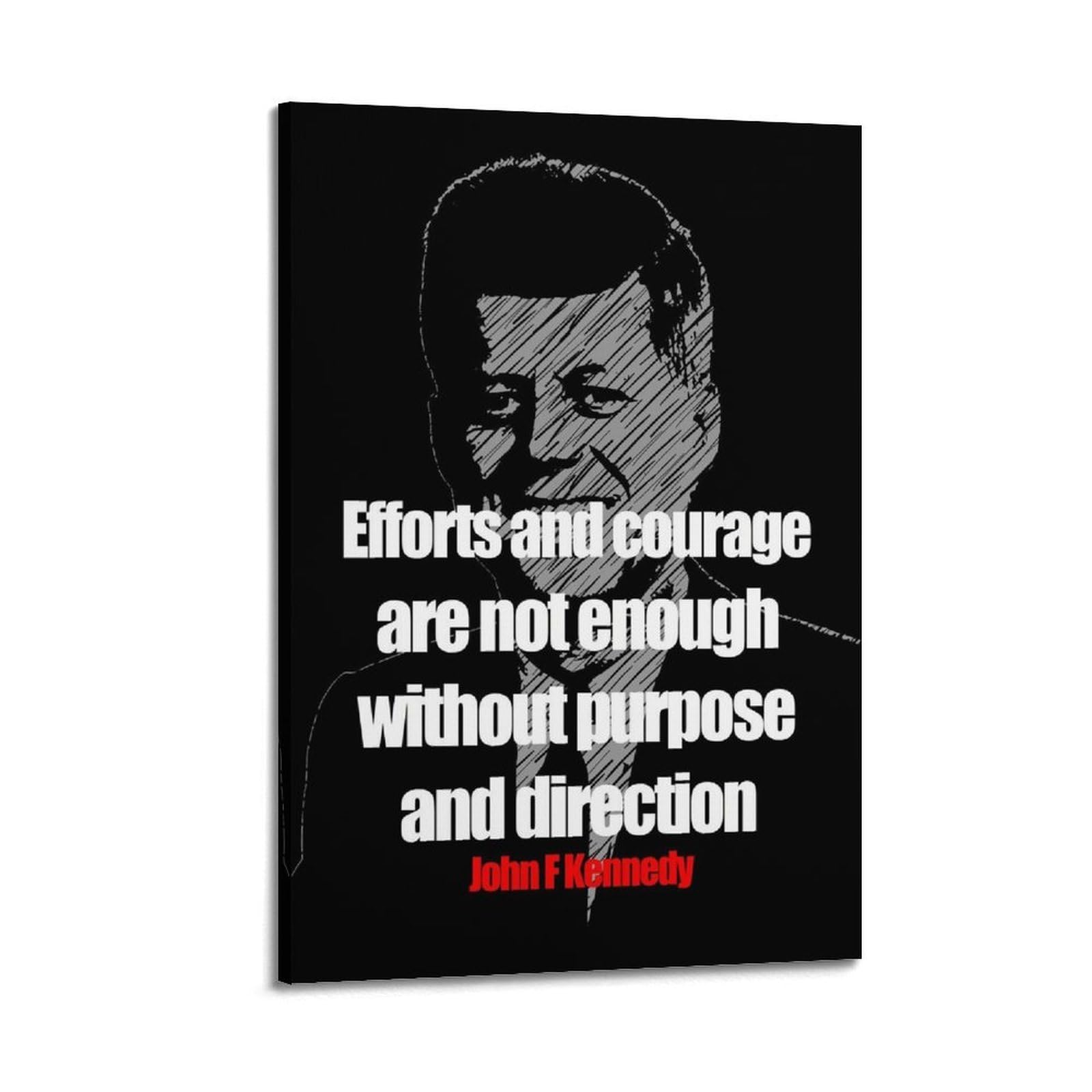 SUDANGDIANZI Inspirational Poster John F Kennedy Quotes Canvas Poster And Wall Art Modern Family Bedroom Gym Office Decor Gift 20x30inch(50x75cm) Frame-style