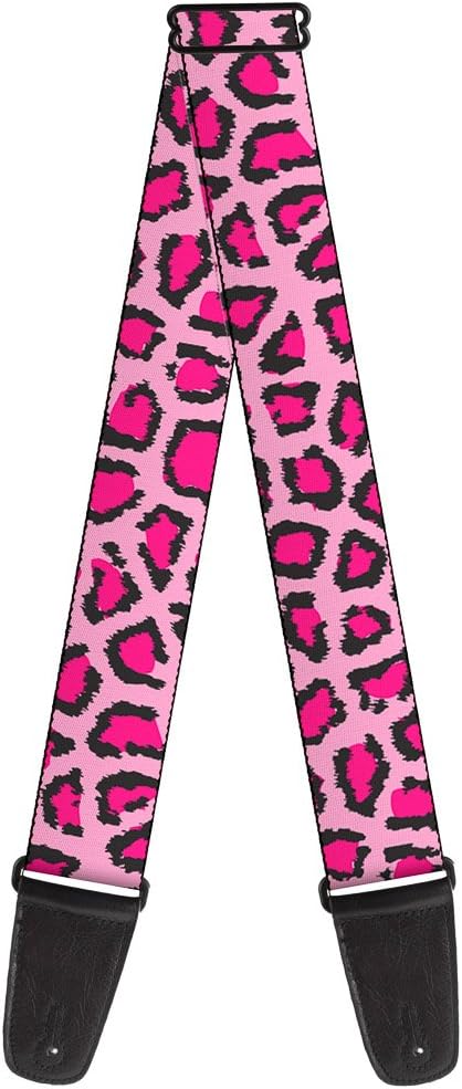 Buckle-Down Guitar Strap Leopard Close Up Pink 2 Inches Wide (GS-W31233)