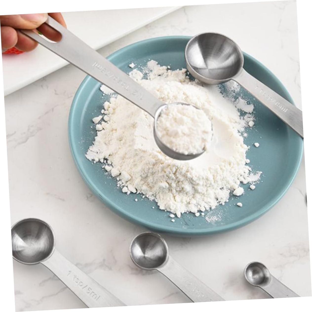 ABOOFAN 15Pcs Stainless Steel Measuring Spoons and Cups Set Multi Purpose Kitchen Supplies with Graduated Scale for Baking Cooking and Food Prep