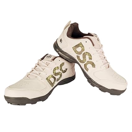 DSC Beamer Cricket Shoe for Men & Boys (Light Weight | Economical | Durable | Size UK: 11) Grey-White