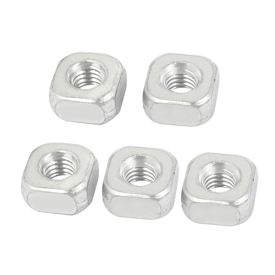 uxcell Square Nuts,M6x12mmx5mm Metal Square Nuts Silver Tone 5pcs