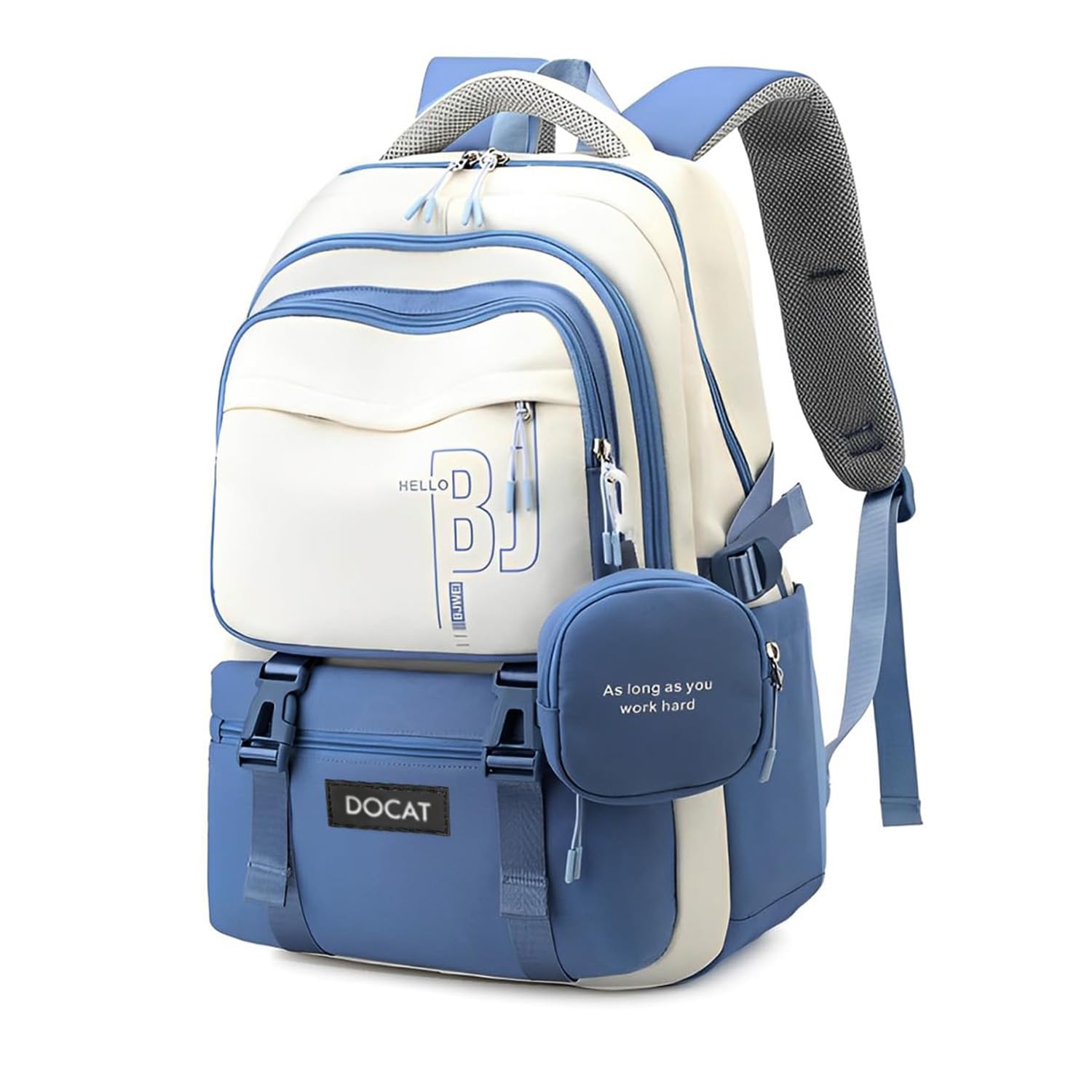 DOCAT Laptop Backpack for Women with Small Zipper Pouch, Waterproof College Bag for Girls, School Backpack for Girls 13–14 Years with Cute Accessory, Backpack for School, Camping, Travel-picture-31