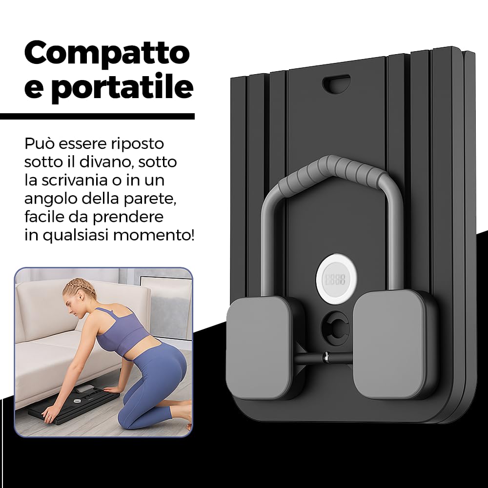 Pilates Board pieghevole 5 in 1 con contatore LED rullo di rimbalzo automatico tavola per esercizio multiuso esercizi a casa Stabile addominali attrezzature allenamento Multifunzione homegym