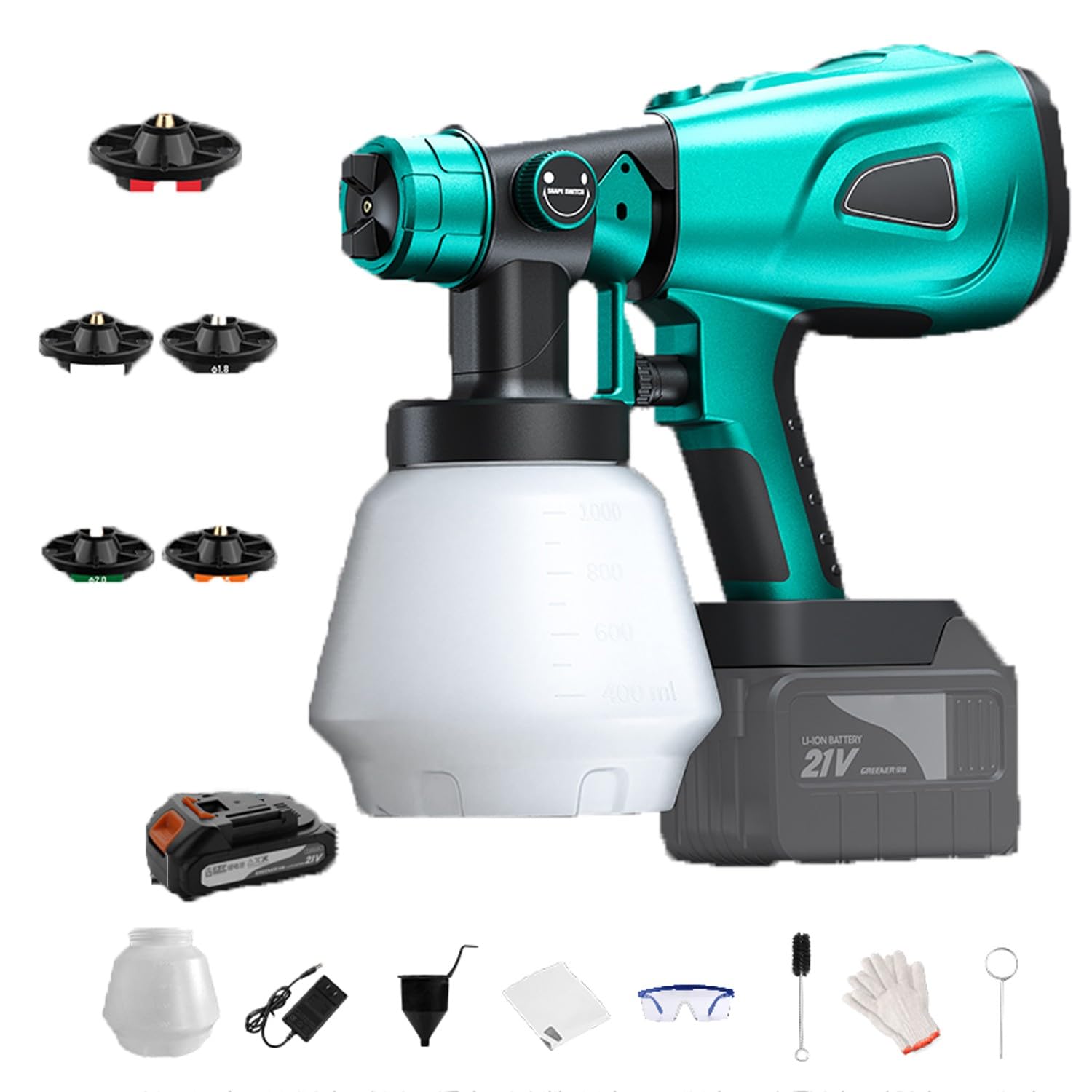 "Spruzzatore di vernice Spruzzatore elettrico con viscosit�� massima 100 DIN/s, controllo del flusso di aria e vernice regolabile, 3 modalit�� di spruzzatura(Color:c)"