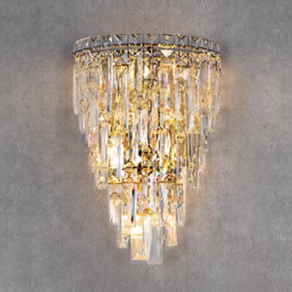 ITOSUI Crystal Wall Sconce - Indoor Chrome & Gold Lamp for Living Room & Bedroom(Gold)