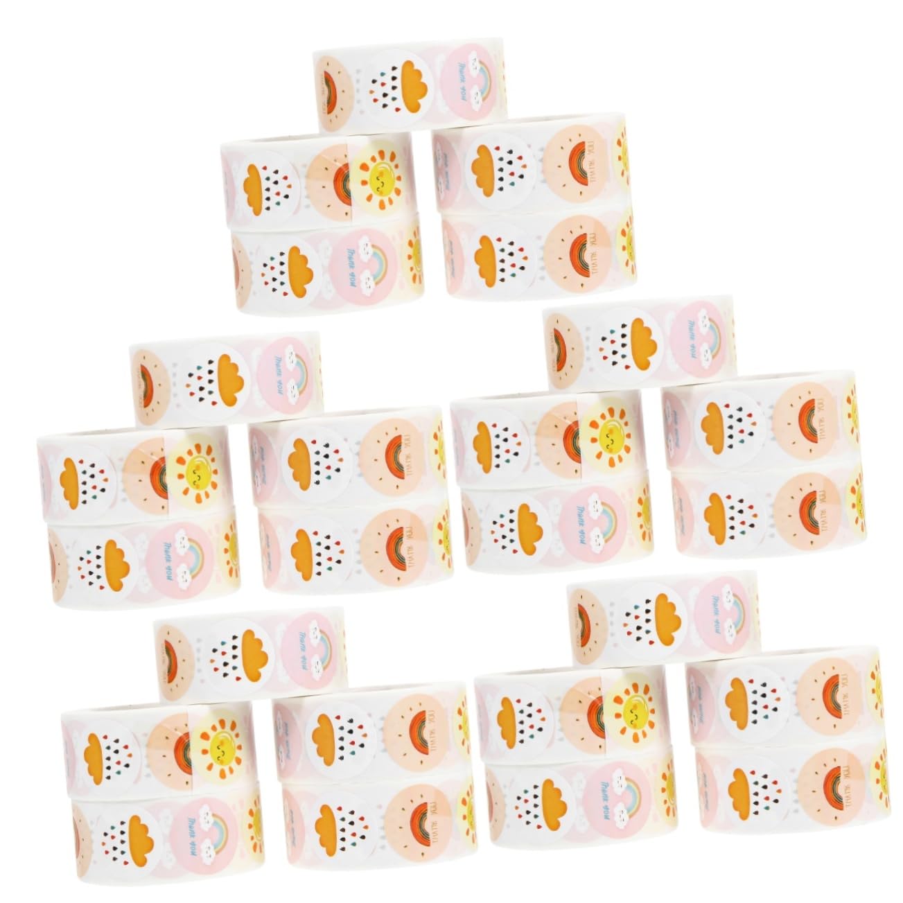 Lurrose 25rollos Etiquetas Decorativas De Agradecimiento Para De Calcomanías Diseño De Para Fiestas y Stickers