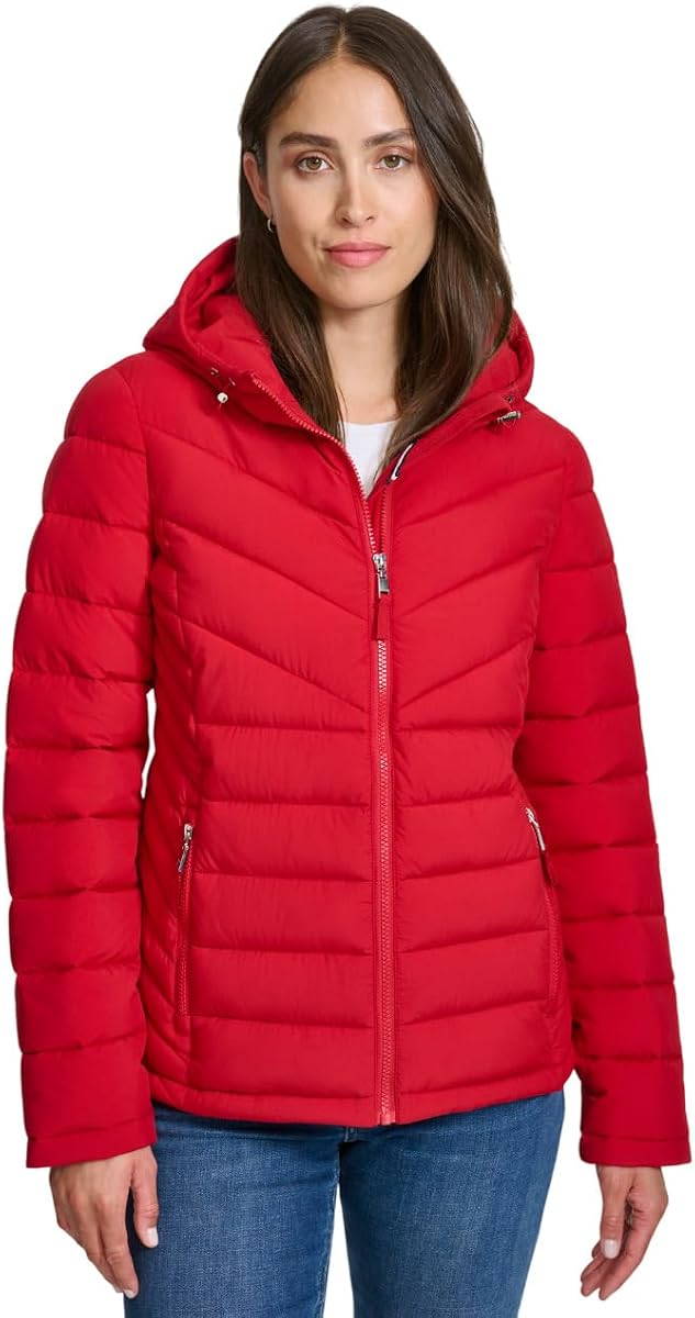 Tommy Hilfiger Chaqueta acolchada ligera y plegable para mujer