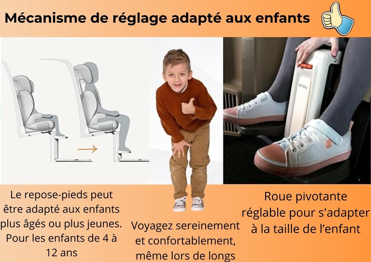 Repose-pieds pour sièges auto - noir, pour sièges auto de 15 à 36 kg